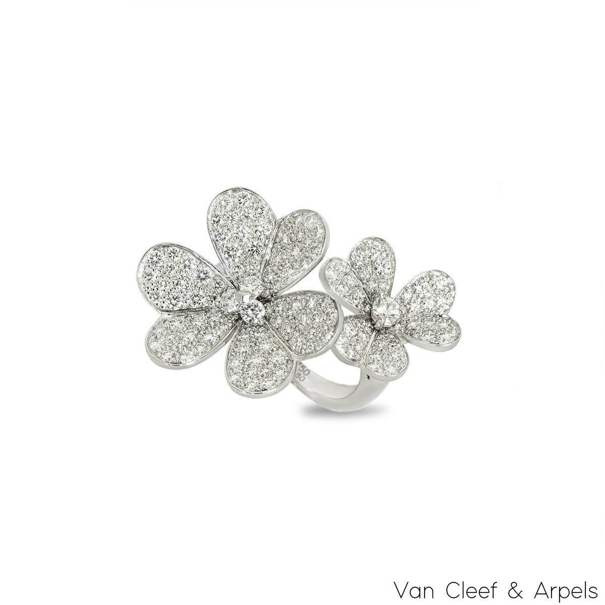 Van Cleef & Arpels White Gold Diamond Frivole Between The Finger Ring VCARB67500